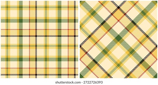 Gelbe Plaids Muster nahtlos. Traditioneller schottischer karierter Hintergrund. für Schal, Kleid, Rock, andere moderne Frühling Herbst Winter Mode Textil