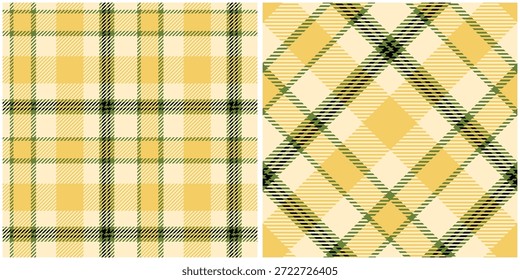 Gelbe Plaids Muster nahtlos. Traditioneller schottischer karierter Hintergrund. für Schal, Kleid, Rock, andere moderne Frühling Herbst Winter Mode Textil