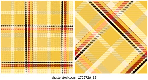 Gelbe Plaids Muster nahtlos. Traditioneller schottischer karierter Hintergrund. für Schal, Kleid, Rock, andere moderne Frühling Herbst Winter Mode Textil