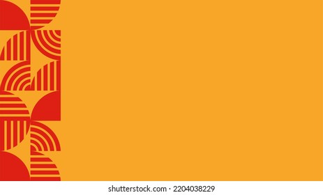 yellow plain background with red abstract geometric shape ornament  