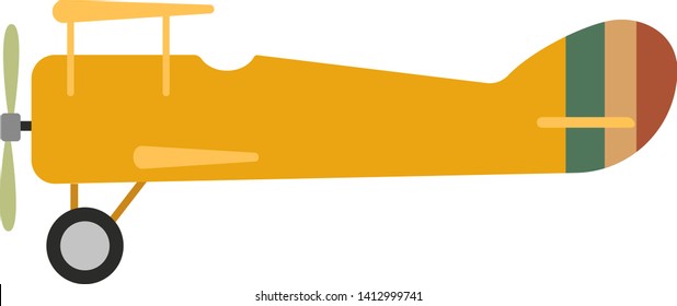 Yellow plane geometric illustration isolated on background