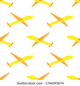 Yellow Plane seamless pattern for fabric textile or wallpaper background