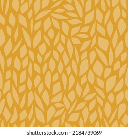 Yellow plant leaves seamless vector repeat pattern