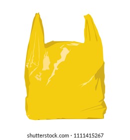 yellow plastic bag realistic vector illustration isolated