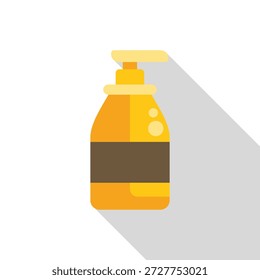 Dispensador de botella de plástico amarillo para jabón líquido o champú con sombra larga