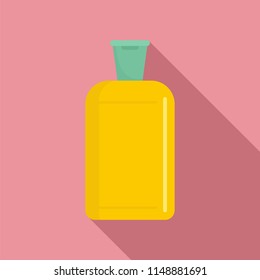 Yellow plastic bottle icon. Flat illustration of yellow plastic bottle vector icon for web design