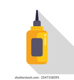 Botella de plástico amarilla con tapa de boquilla larga que contiene mostaza u otros condimentos para el diseño de envases de comida rápida