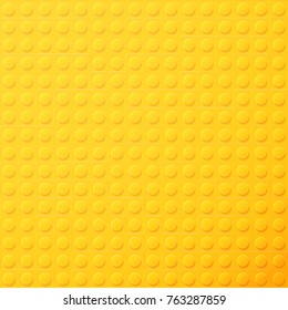 Yellow plastic construction plate. Perfect vector background of closeup gloss plastic construction block