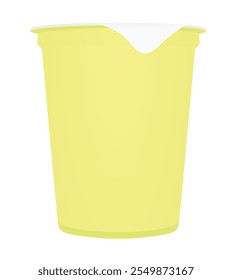 Yellow plastic cup. vector illustration