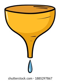 Yellow Plastic Funnel vector illustration