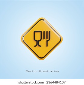 yellow plastic grade in 3d vector illustration