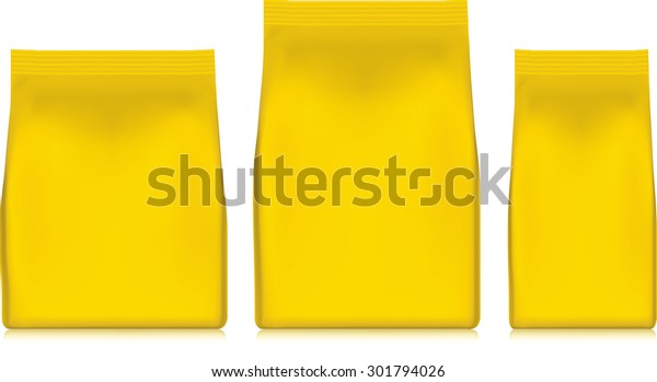 Yellow Plastic Packaging Isolated On White Stock Vector (Royalty Free ...