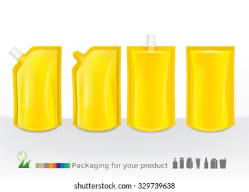 yellow plastic packaging ready for your design. isolated over white 