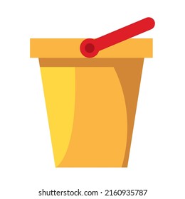 Yellow Plastic Sand Bucket Icon