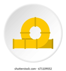 Yellow playground slider icon in flat circle isolated vector illustration for web