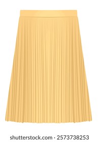 Yellow pleated skirt. vector illustration