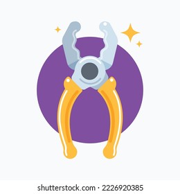The Yellow Pliers. Isolated Vector Illustration