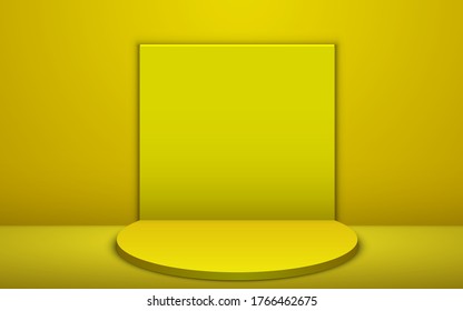 yellow podium and light in the yellow room