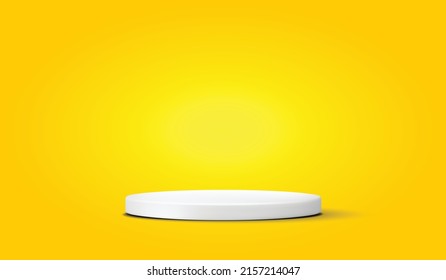 podio amarillo sobre el fondo abstracto con gradiente en estudio y vector de textura de pared, estudio de habitación vacío utilizado para la presentación de productos, papel de pared amarillo con uso de brillo para la grabación de productos