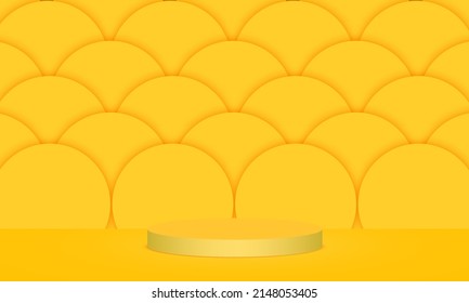 yellow podium in yellow studio room