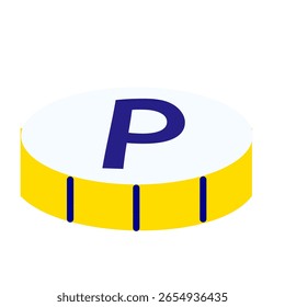 Ilustração plana do ícone da moeda de ponto amarelo