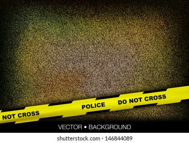 yellow police tape over coarse texture