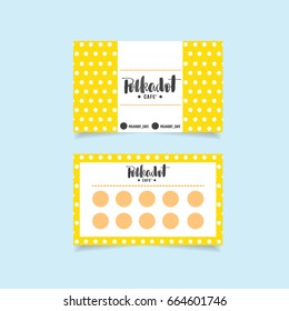 yellow polka dot name card on blue background vector illustration 