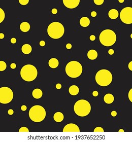 Yellow polka dot on black background