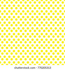 Yellow polka dot seamless pattern. vector