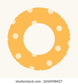 Yellow polka dot swimming ring. Isolated element for design. Summer, vacation, rest concept.