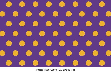 Lunares amarillos sobre fondo violeta. Patrón sin costuras de lunares. Fondo de lunares