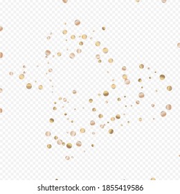 gelber, transparenter, transparenter Hintergrund. Effect Dust Illustration. Weihnachtsmuster aus dem goldenen Kreis. Shine festliche Tapete.