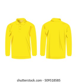 Yellow polo with long sleeve isolated vector