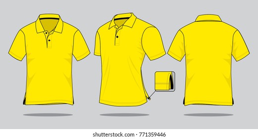 Yellow Polo Shirt Vector Template Front Stock Vector (Royalty Free ...