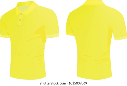 Yellow polo t shirt. vector illustration