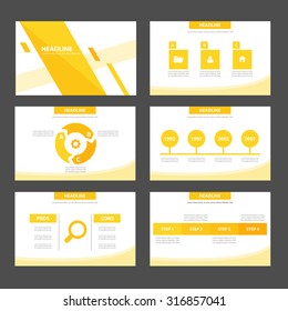 Yellow polygon Infographic elements presentation template flat design set for brochure flyer leaflet