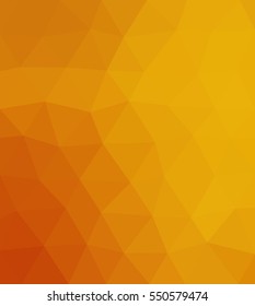 Yellow polygonal illustration with triangle. Geometric background.
