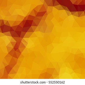 Yellow polygonal illustration with triangle. Geometric background.