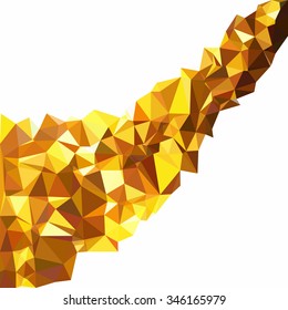 Yellow Polygonal Mosaic Background, Creative Design Templates