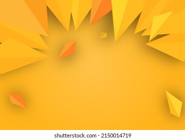 Yellow  polygonal shape vector background. Abstract geometric illustration with space for text