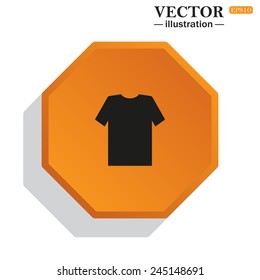 Yellow polyhedron on a white background with shadow, Tshirt, vector illustration, EPS 10