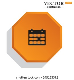 Yellow polyhedron on a white background with shadow, Calendar, vector illustration, EPS 10