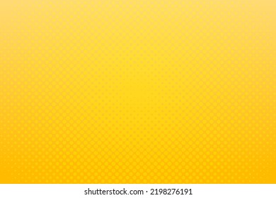 Yellow pop art background with halftone dots in retro comic style. Vector illustration.