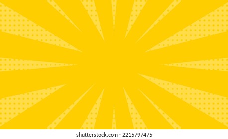 Gelbe Pop-Art-Hintergrund mit Halbton-Punkten und Rochen.