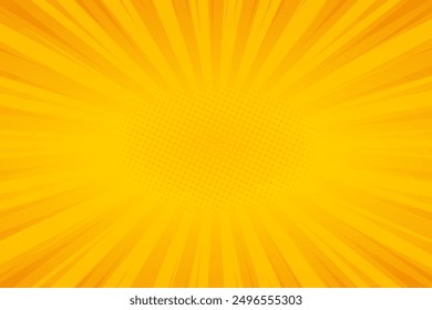 Yellow pop art comic cartoon book background vector template.