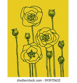 yellow poppies
vector art