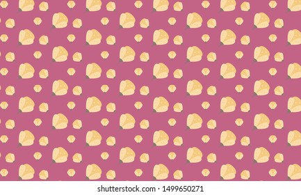 A yellow poppy flower pattern with Cerise background