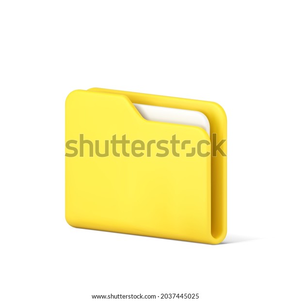 Yellow Portfolio Folder 3d Icon Information Stock Vector (Royalty Free ...