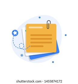 Yellow post note sticker. Sticky note. Yellow sticker