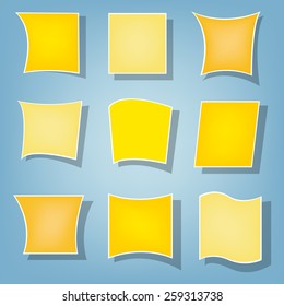 Yellow post  set on blue background for text design